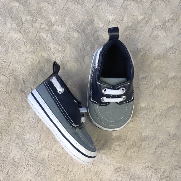 Hudson Baby Other - HB Hudson Baby Boat Shoes Blue White Gray 0-6M